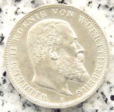 3 Mark 1909 F Wilhelm II. Württemberg Silver Empire Coin German Empire