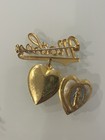 antique catholic religious Saint Mary Mother brooch pin heart locket Pins Pearls — photo 7