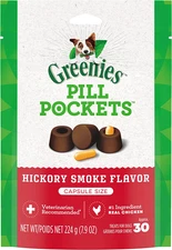 Greenies Pill Pockets for Dogs Large Size, Soft Dog Treats, Hickory Smoke Flavor