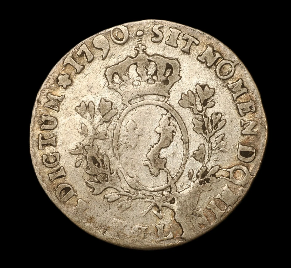 Francia, Luis XVI, 1/10 ecu, 1790 L, Bayona, raro KM 569,6 Gad 353 Foto 2 de 2