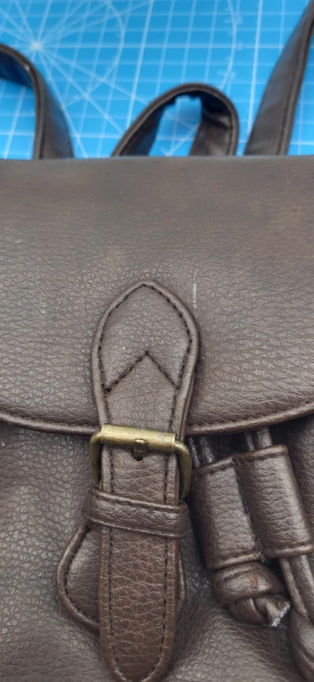 Mochila Bolso de Mano Vintage Disney World Winnie The Pooh Marrón Vinilo Bordado Foto 3 de 4