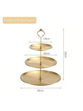 3 Layer Stainless Steel Cake Stand Fruit Tray Party Detachable Dessert Rack