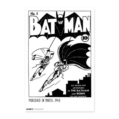 Batman Comic Erstausgabe Poster 40x60 cm, One size, Weiß