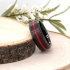 Red Groove Center Brushed Band 8mm Black Tungsten Women Ring for Christmas Gifts — photo 3