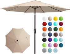 9FT Outdoor Patio Umbrella Outdoor Table Umbrella W/ Push Button Tilt Crank