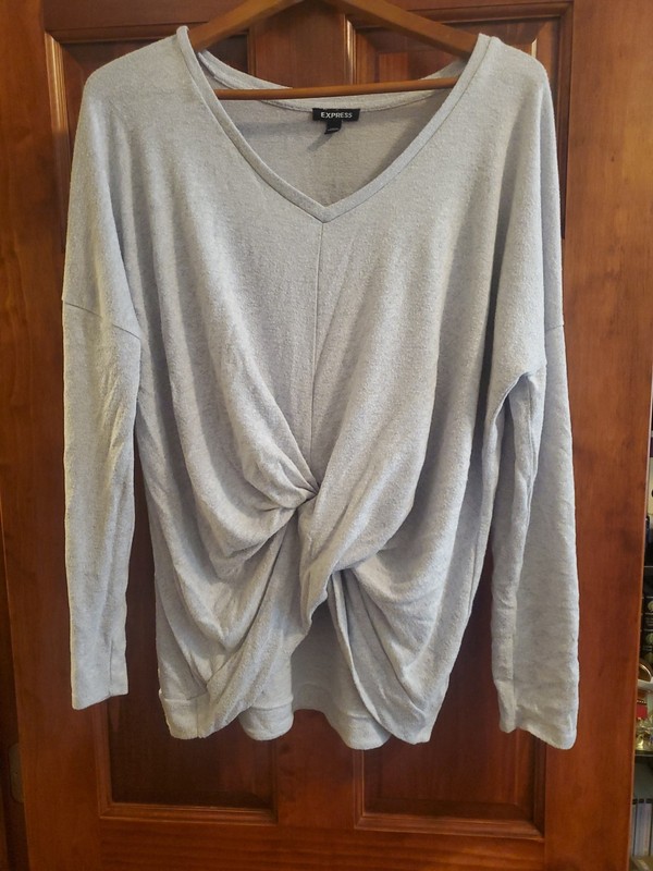 express womens grey long sleeve shirt xl