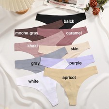 Seamless G String Panties Low Rise Womens Soft Stretch Bikini Underwear 3 Pcs