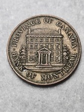 1844  Canada Bank of Montreal - Half Penny Token - Nice Grade
