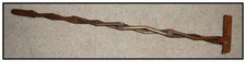 VINTAGE WALKING CANE / SWAGGER STICK - VERY DECORATED WOOD SHAFT 00AK HAND MADE