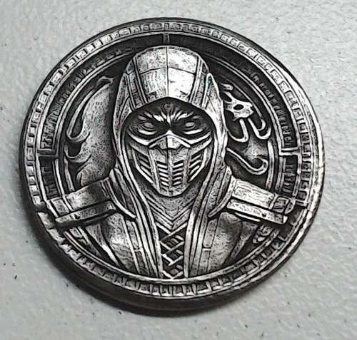 HOBO Sub-Zero Scorpion Mortal Kombat Made From A REAL Buffalo Nickel SIGNED