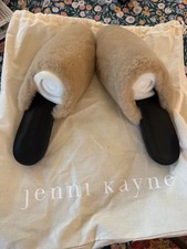 Jenni Kayne shearling mules, size 37, taupe/tan, new with shoe bag