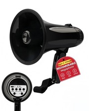 MyMealivos 20W Rechargeable Megaphone Speaker Built in 240s Recording  Black