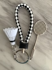 Badminton Shuttlecock & Racket Keychain Bag Charm Keyring Sports