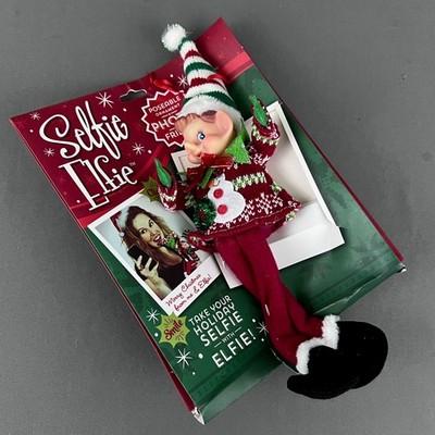 Selfie Elfie Poseable Ornament Photo Friend in Christmas Sweater Original Pkg