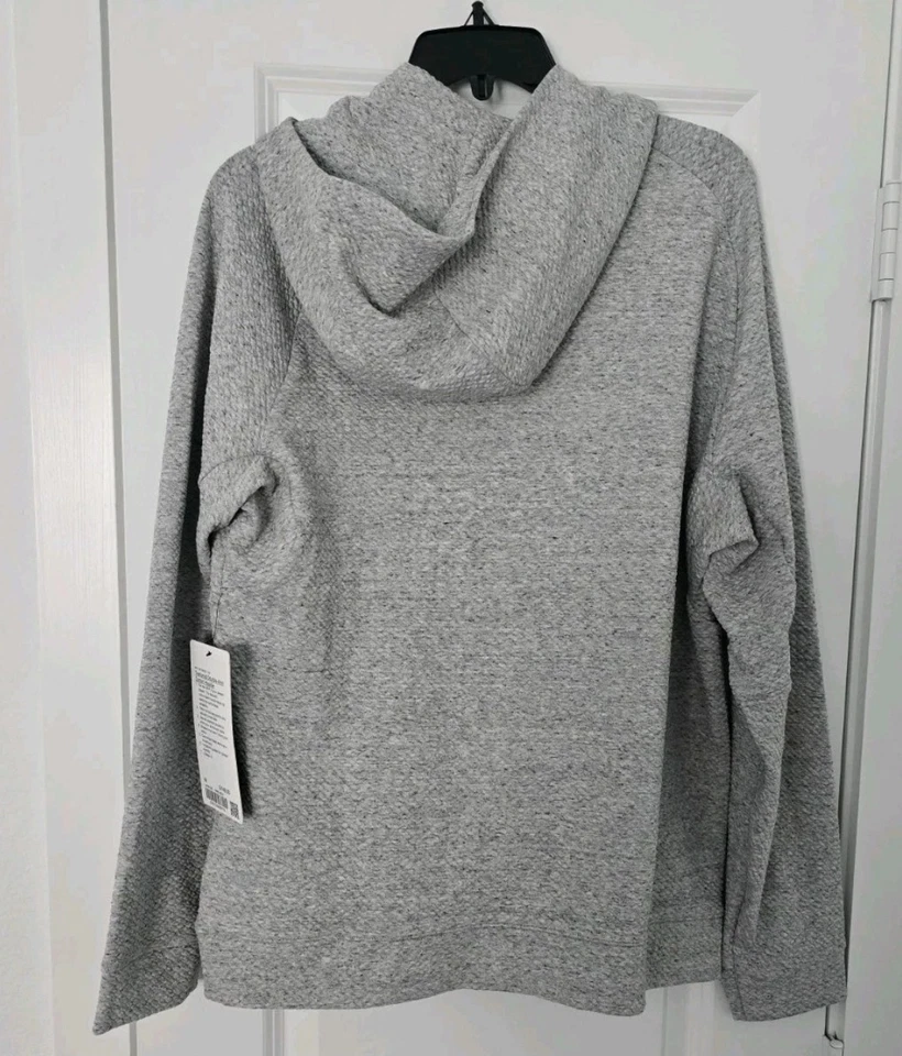 Sudadera con Capucha Lululemon Texturizada Doble Tejido Jaspeado Melodía Gris Claro/Negro Talla M Foto 3 de 4