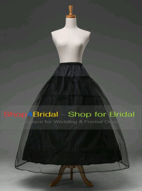 Black A Line 3 HOOP Wedding Bridal Dress Silps Crinoline Petticoat Underskirt Black A Line 3 HOOP Wedding Bridal Dress Silps Crinoline Petticoat Underskirt