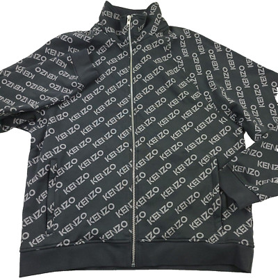 【未使用に近い】KENZO トラックジャケット BLACK〈定価95,700円〉 $595 KENZO Monogram Full Zip Track Jacket in Black Mens Size