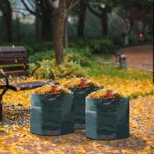 3Pcs 16 Gal Reusable Waste Bag Garden Waste Trash Bag Outdoor Rubbish Bag 15*18"