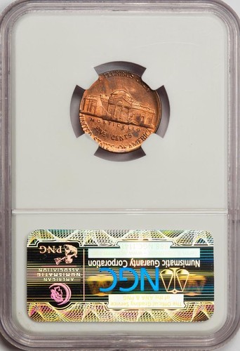 1984 NGC MS64RB Double Denomination Nickel Struck On A Struck Cent Mint Error - Picture 4 of 4