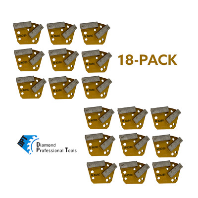18 Pack Bolt on Diamond Grinder Tooling For Concrete Floor Grinders Medium Bond