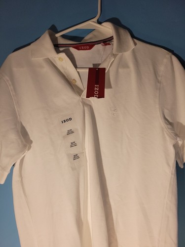 Izod Mens White Button Up Polo Shirt NWT Size XS - Picture 2 of 7