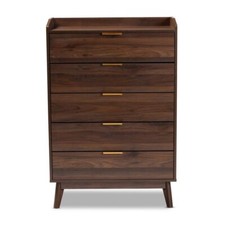 strapless open back dress Penn Dresser, Solid Brown Maple Wood, Red Paint main image 0