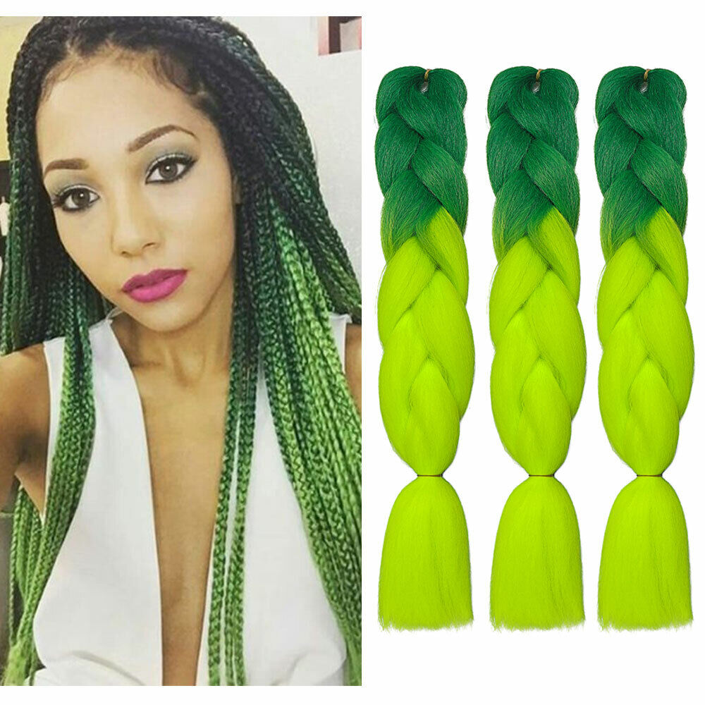 Jumbo Braiding Hair Extensions 24"Afro Box Braids Twist Ombre Rainbow As human H - Picture 34 of 74