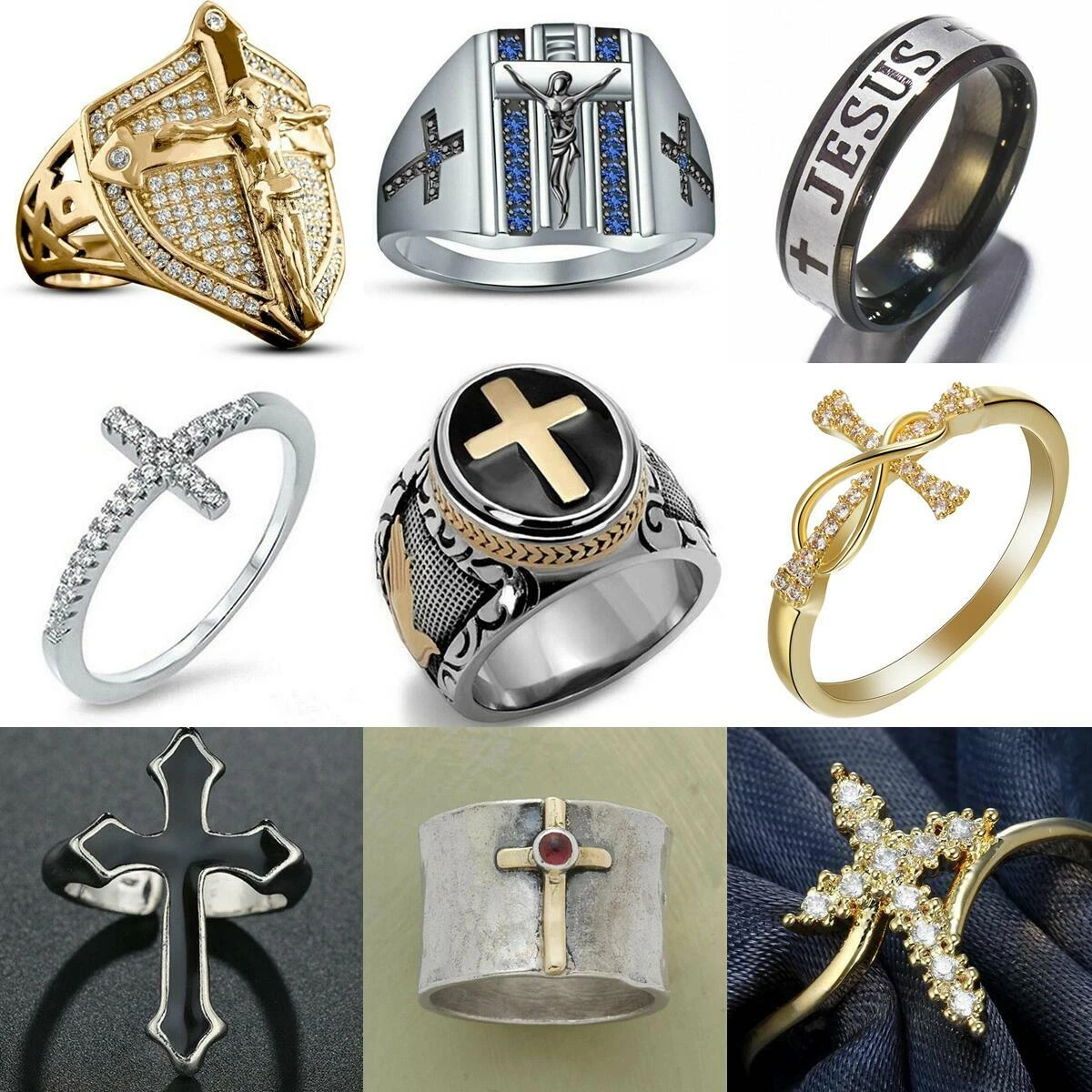 Sterling Silver Wrap Ring - Blessed and Crucifix, One Size Fits Most –  Logos Trading Post