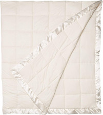 Cambria King Ivory Down Alternative Blanket, Soft  Lightweight with Satin Trim