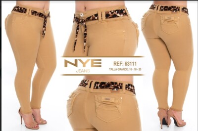 NYE Authentic Colombian Push Up Jeans, Levanta cola, Plus Size USA  11,13,15