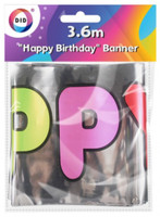 3,6M Happy Birthday Luftballon Banner Folie Partydekorationen Mehrfarbig LäNge