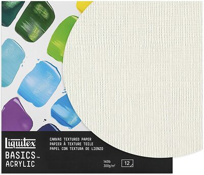Liquitex Basics Acrylic Pad : Canvas Texture 300gsm Paper : A5 - A4 - A3 - 20x16