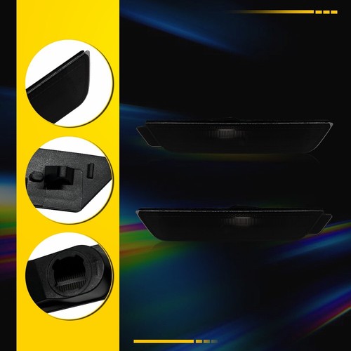 4PC Smoked LED Front+Rear Side Marker Lights Lamps For 10-15 Chevy Camaro D - Picture 8 of 10