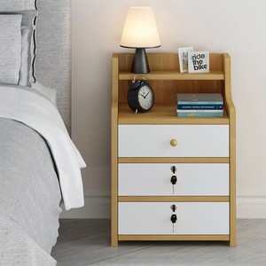 Modern Nightstand Bedside Table 3 Storage Drawers With Lock Bedroom Cabinet Us Ebay