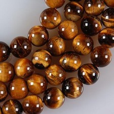 Natural 8mm African Roar Yellow Tiger's Eye Gemstone Round Loose Beads 15''