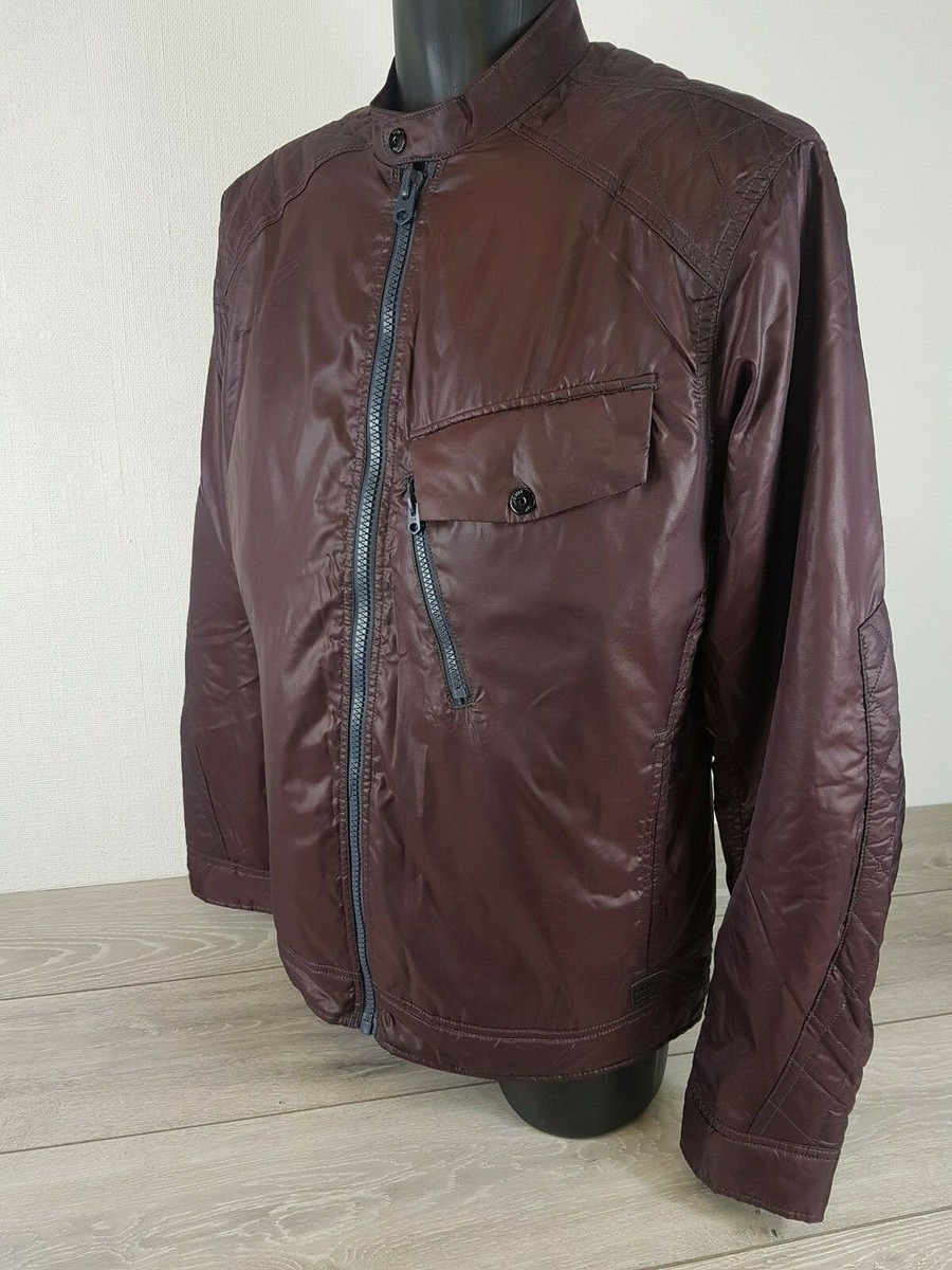 G-STAR RAW Men's Bomber Jacket 82616 Dk Fig Burgundy Size XL B443