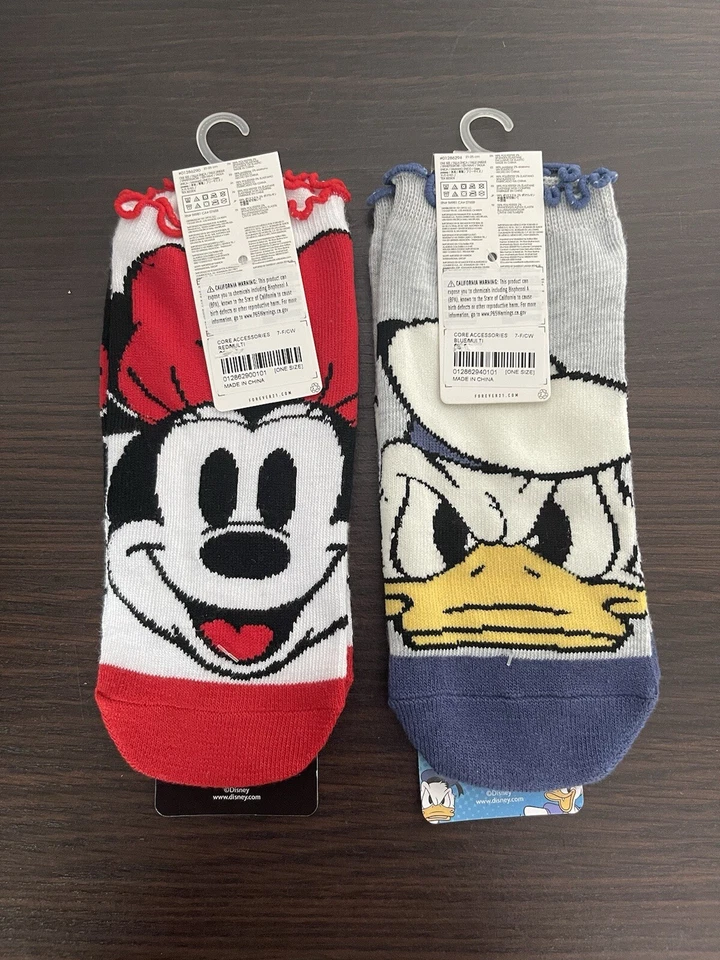 Disney Minnie • Calcetines Pato Donald Talla Única Nuevos con Etiquetas 2 Pares ORIGINALES Foto 2 de 4