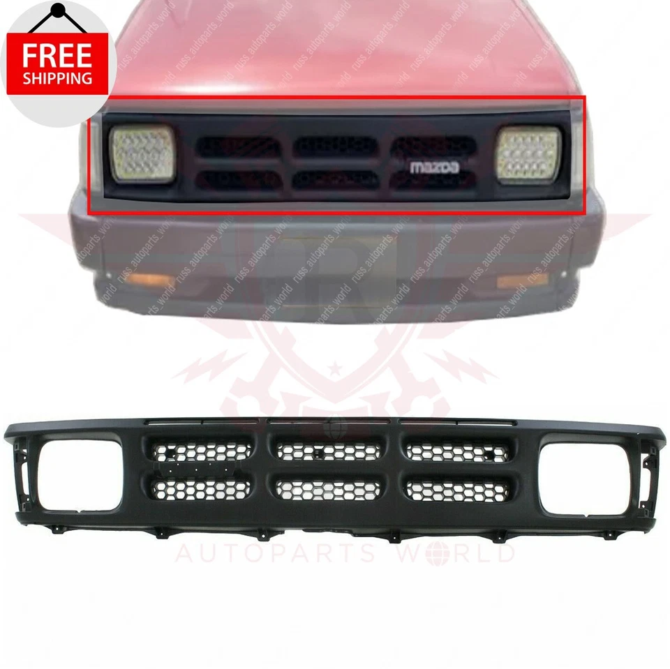 New Front Grille Assembly Painted Black Fits 1990-1993 Mazda B2600 B2200 2-Door Foto 3 de 4