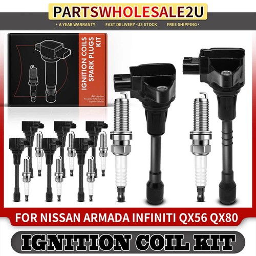 8x Ignition Coil & IRIDIUM Spark Plug Kits for Nissan Armada INFINITI