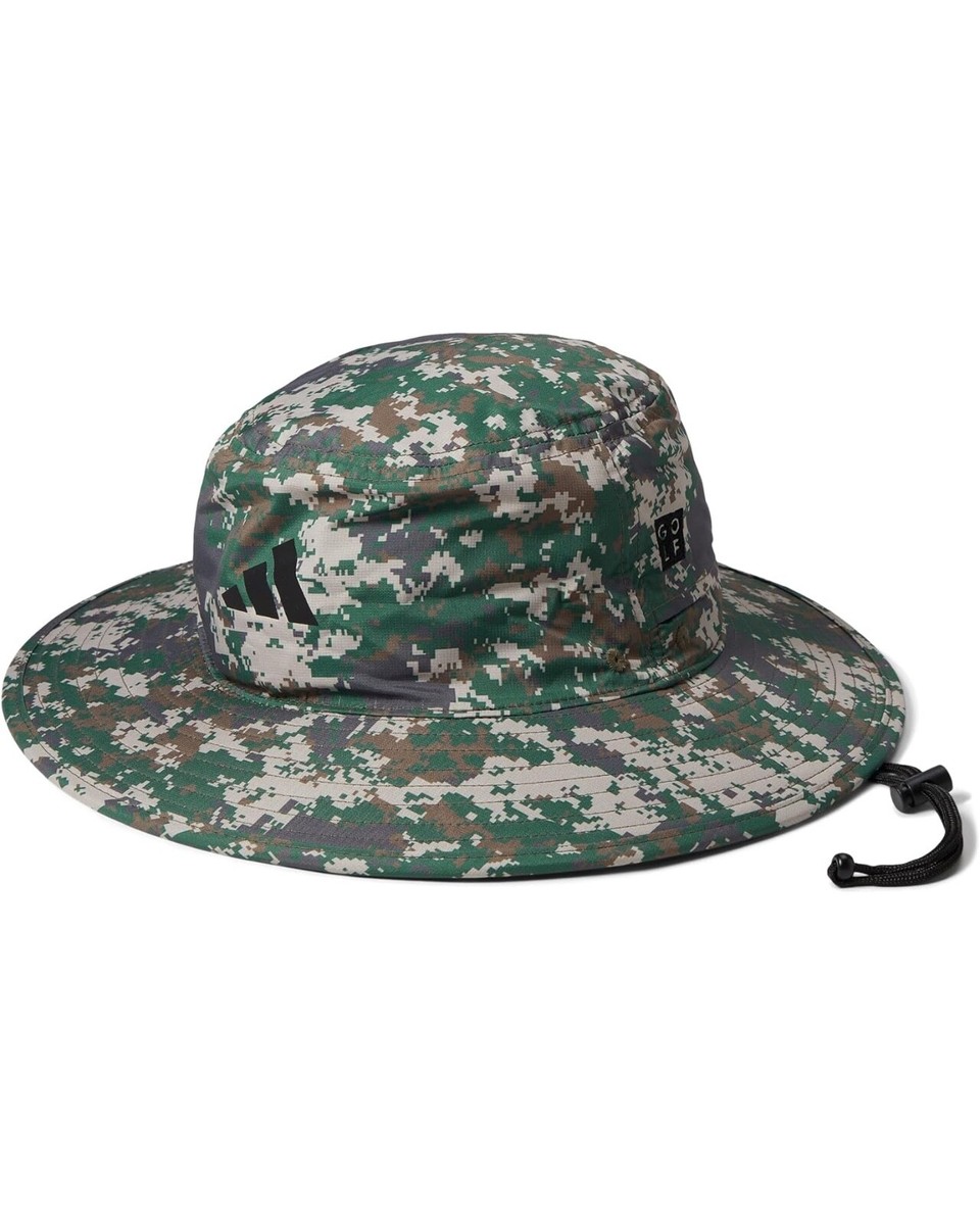 Adidas Wide-Brim Golf Sun Crest Bucket Hat Mens Digital Camo UPF 50 Hat  Size S/M