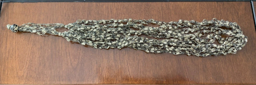 Collar Multi Hilo Cinta Crochet Color Negro/Dorado Ligero 16" - Imagen 2 de 7