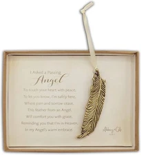 Cathedral Art Abbey & CA Gift Bo Passing Angel Feather Ornament On White Ribbon,