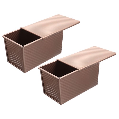 2 Pcs Wellblech Mit Deckel Brot Backformen Toastform Aus Kohlenstoffstahl - Bild 4 von 12