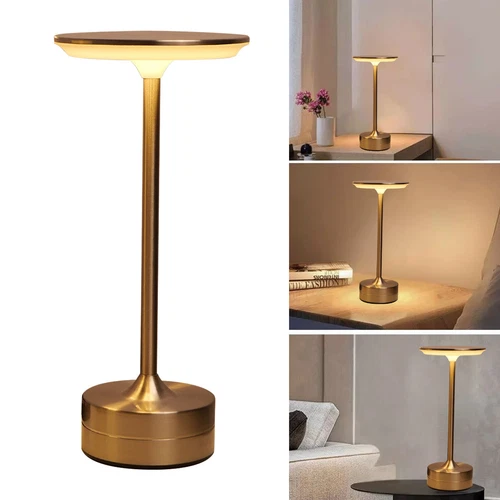 Premium LED Tischlampe Kabellos Gold Akku Dimmbar USB Aufladbar Tischleuchte DE - Bild 3 von 26