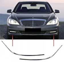 PAAR STOßSTANGE VORNE UNTEN CHROM ZIERLEISTEN FÜR MERCEDES-BENZ S-KLASSE W221...
