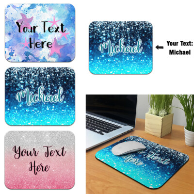 Customized Text Name Rectangle Mousepad Mice Mat Pad for Home Office PC Laptop