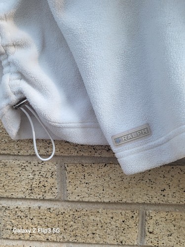 Youth (Women's Small) Polo Ralph Lauren Fleece Jacket Full Zip Beige Slim Size M - Picture 3 of 7