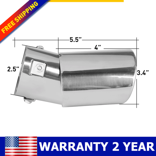 For Toyota Camry Car Chrome Stainless Steel Rear Exhaust Pipe Tail Muffler Tip 2 - Bild 12 von 14