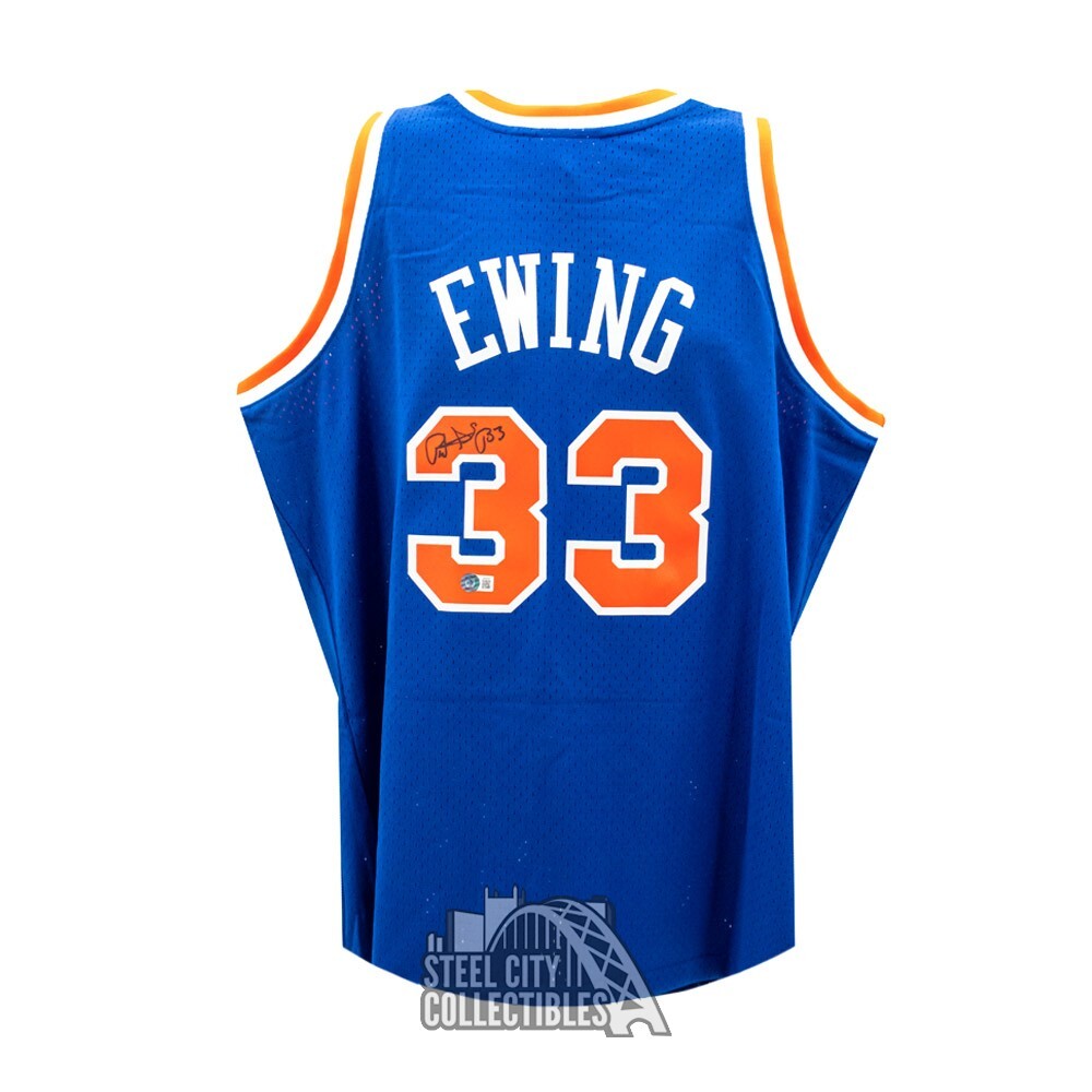 Patrick Ewing Autographed Signed New York Mitchell & Ness Basketball Jersey (XL) - BAS 