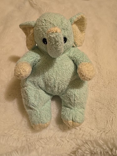 Vintage Baby Ty Elephantbaby 12" Mint Green Elephant Plush Stuffed Rattle 2000
